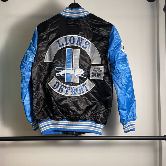 Starter Black Label Detroit Lions satin jacket size S - Picture 2 of 3
